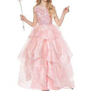 NWT Spirit Halloween Wicked Glinda Bubble Gown Deluxe Large 12-14 Girls Costume
